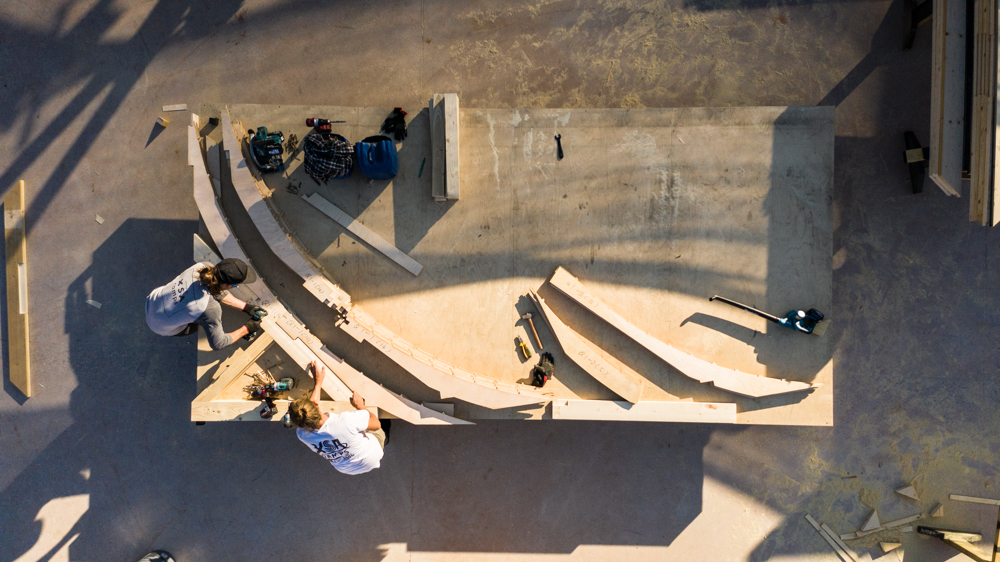 заготовка конксрукций каркаса скейт-парка