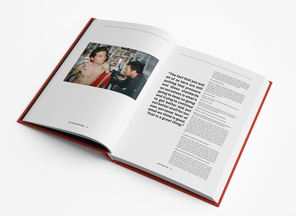 Один из разворотов книги Let It Kill You: The Marriage of Tattoos & Skateboarding