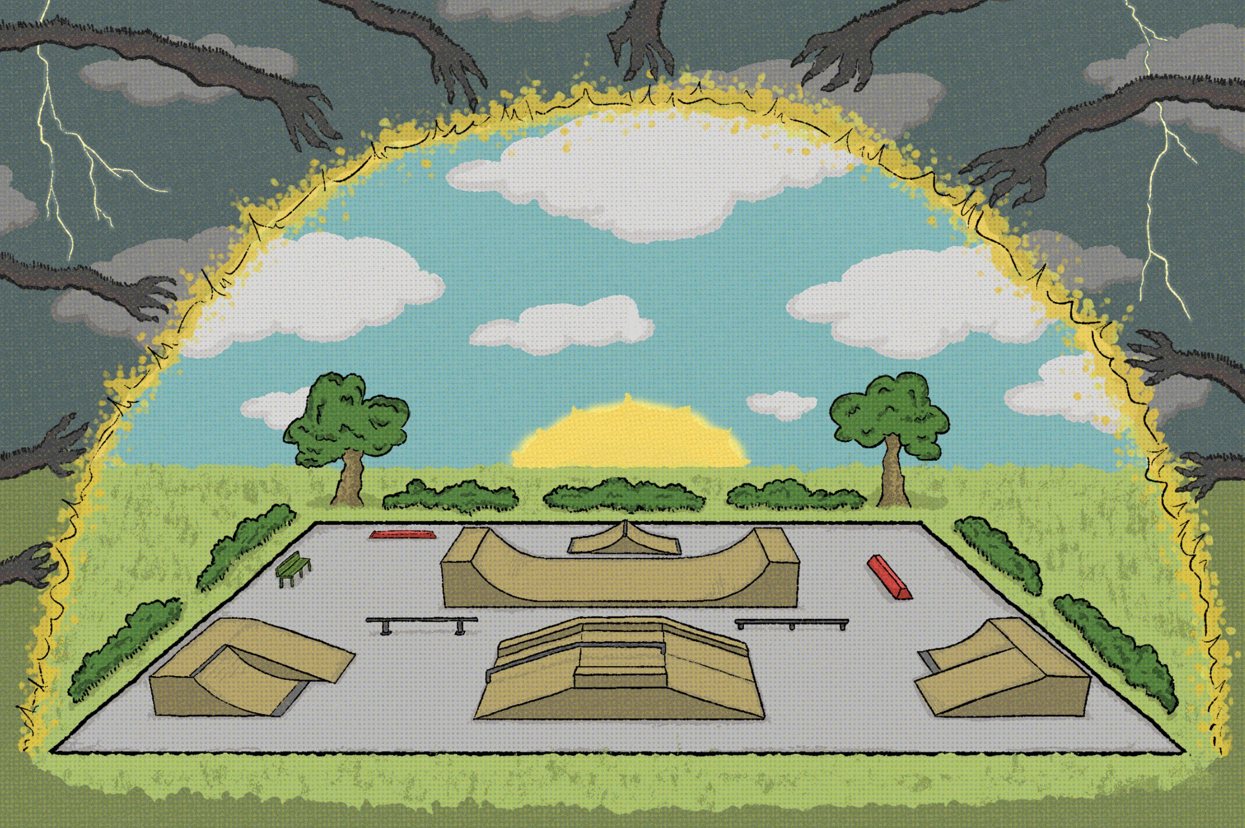 Иллюстрация с бетонной плазой XSA